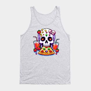 Pizza and Skull Tank Top